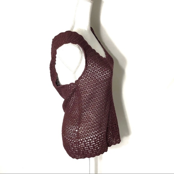 Brooks Brothers Burgundy Loose Knit Top Medium Purple - Picture 4 of 6